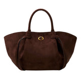 Allegra Girlfriend Suede Satchel Espresso