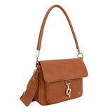 Hook Shoulder bag w/Flap Cognac
