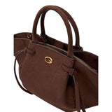 Allegra Girlfriend Suede Satchel Espresso