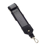 Shoulder Bag Strap Black w/Stripes Silver V