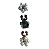Rosi Pearl Flower Button Charm Silver