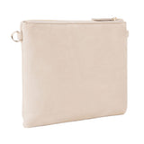 Divina Winter Suede Clutch Ecru