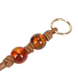 Belt Charm U bar & beads Cognac