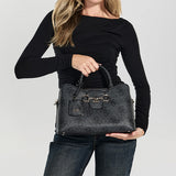Janie Logo GRLFRND Satchel Coal Logo