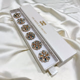Signe White Flower Button Charm Gold