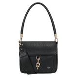 Hook Shoulder bag w/Flap Black