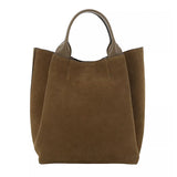Essential Suede Leather Shopper M Military