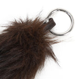Foxtail Bag charm Dark Brow-Silver
