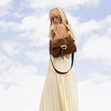 Temi Shoulder bag M Suede Wood