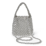 Beaded Chrome Handbag Silver