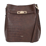 Croco Bucket bag Dark Brown