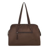 Suede Zip Shoulder bag Dark Brown
