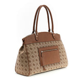Melinda Logo Deluxe Dome Tote Latte Logo