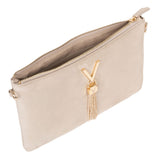 Divina Winter Suede Clutch Ecru