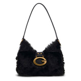 Camden Mini Shoulder bag Faux Fur Black